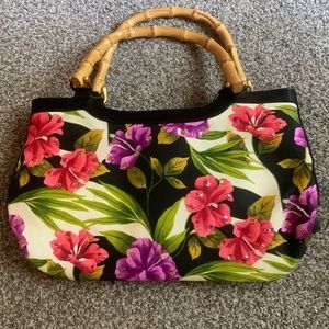 BUENO VINTAGE BLACK FLORAL SHOULDER BAG